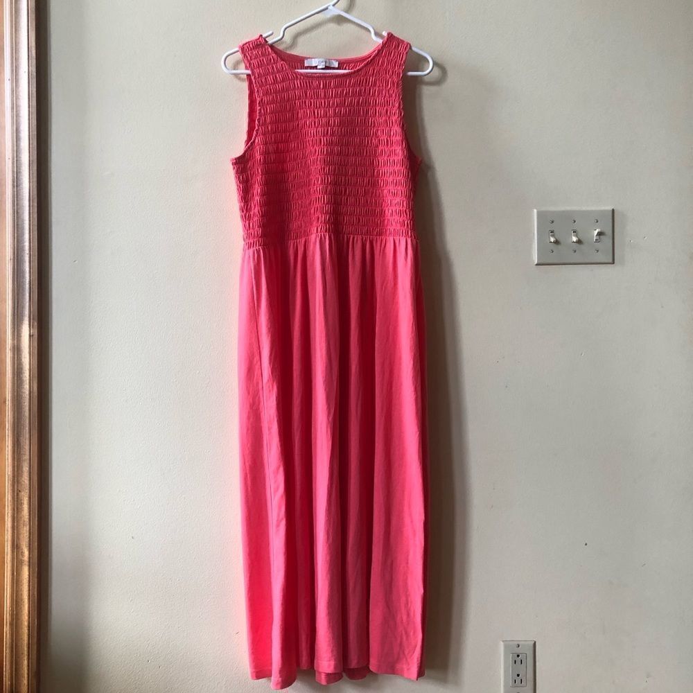 Loft Poplin Mixed Media Midi Pocket Dress - Picture 2 of 5